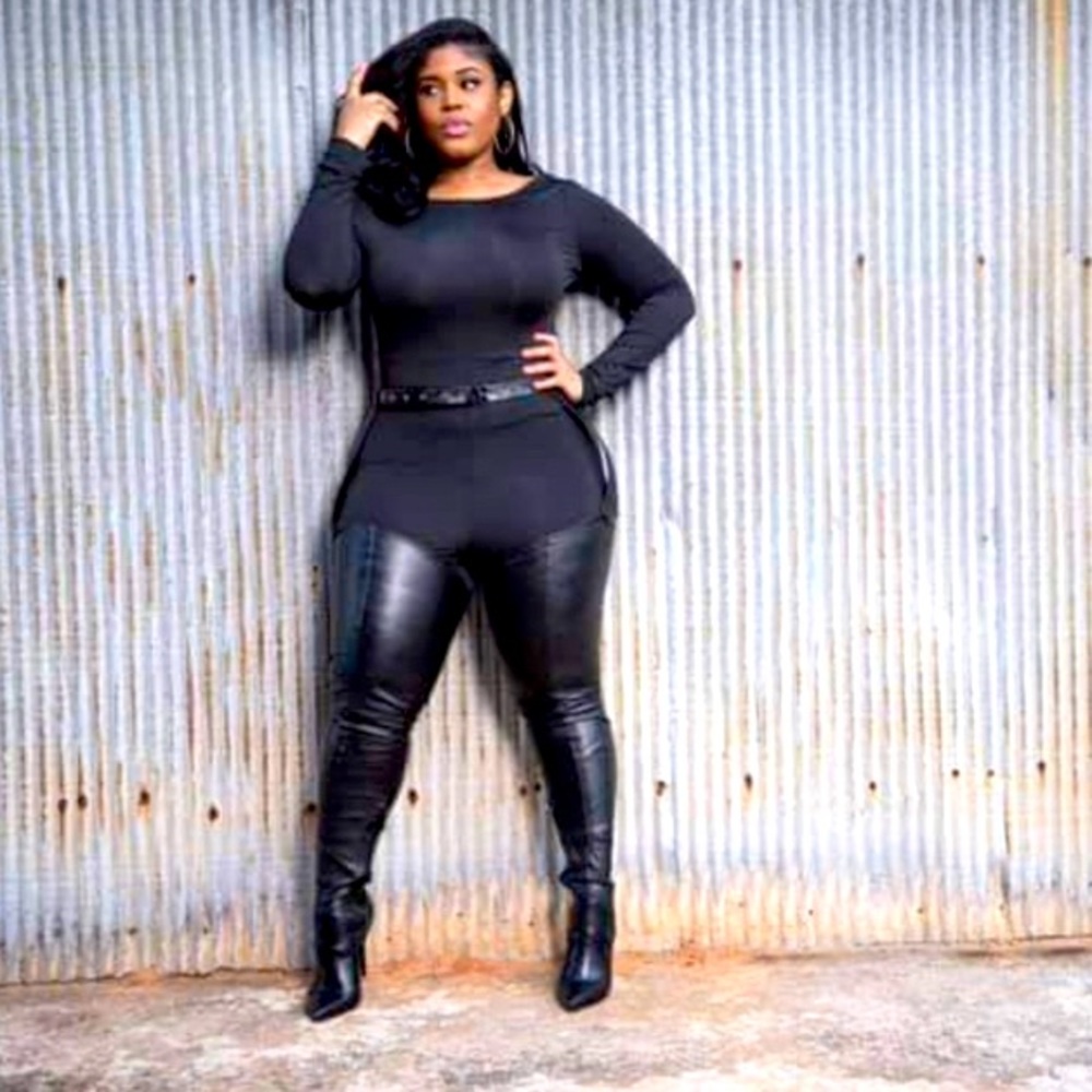 Black thigh high chap boots. Brand new never worn!!!